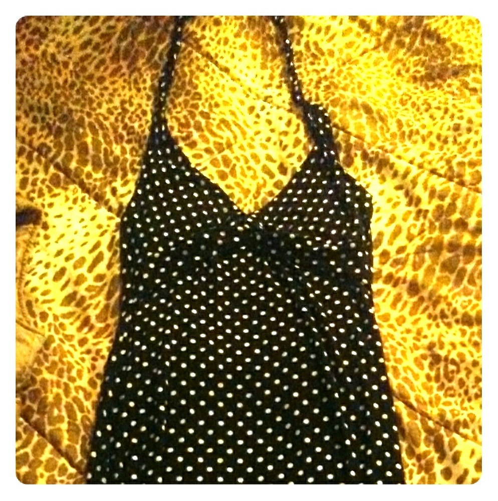 BCBG MaxAria Black & white halter dress